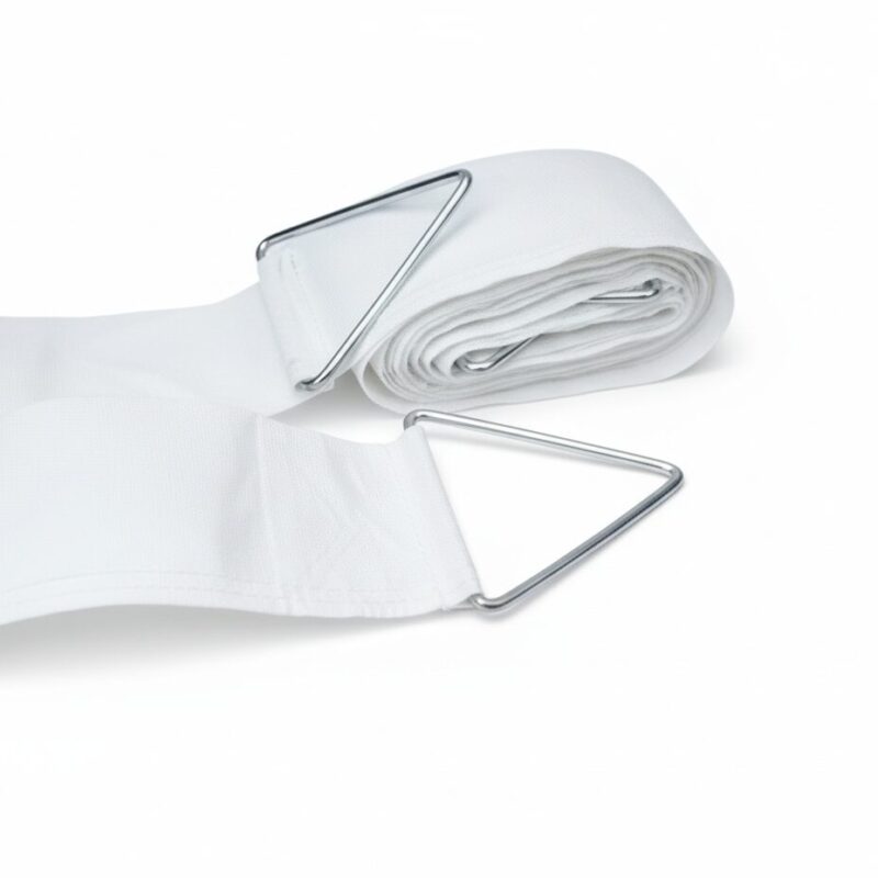 The Abris Crystal anti-wind strap, available in 25-foot and 35-foot lengths for car shelters.